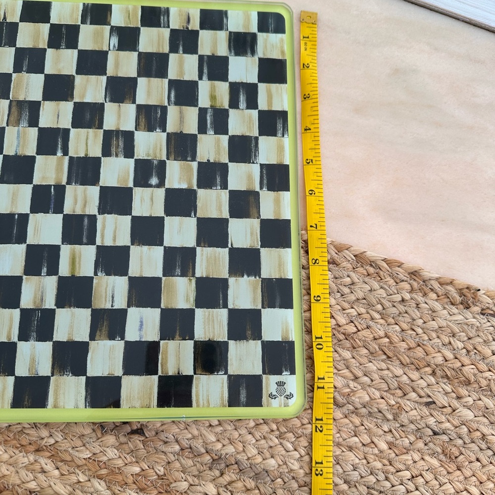 MacKenzie-Childs Checkered Cutting Boards - Black, White, Green - Picture 7 of 9